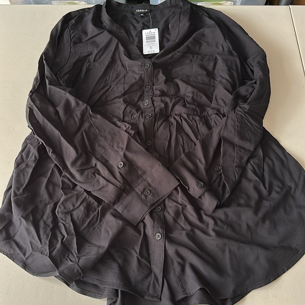 NWT Torrid Harper Challis Long Sleeve Blouses 00X - Picture 4 of 7